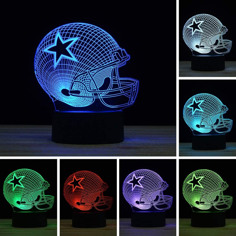 TITISKIN 3D Illusion LED Night Light,7 Colors Gradual Changing Touch Switch USB Table Lamp for Holiday Gifts or Home Decorations (Baseball Helmet) - Image 1
